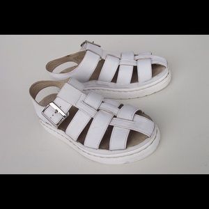 Rare Agyness Deyn White Leather Sandals